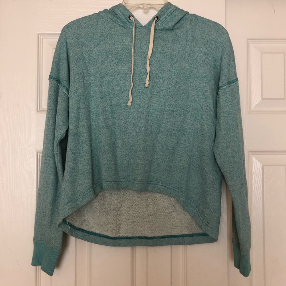 Teal Cropped Hoodie